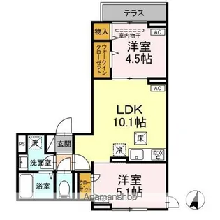 グラナーデ興野【1階】の間取り