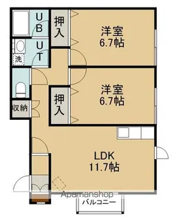 ウッドビレッジⅠ(ウッドビレッジワン)【101号室】の間取り