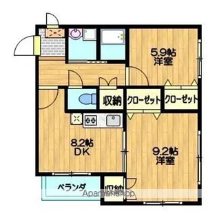 山形県米沢市東2丁目【マンション】の間取り