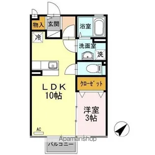 1LDKの間取り画像