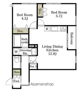 仮)粕谷1丁目メゾン東棟【1階】の間取り