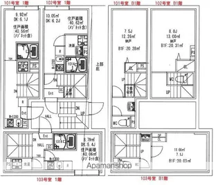 オーブリオン白金【1階】の間取り