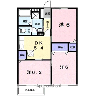 グリーンハイツ下賀茂【2階】の間取り