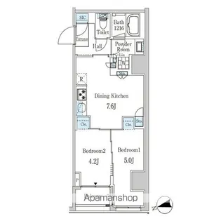 ザ・ライオンズフォーシア外神田【4階】の間取り