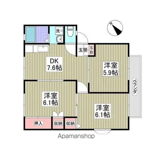 サンヴィレッジ木村A【1階】の間取り