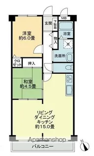 フィネス香西【1階】の間取り