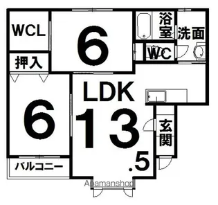 サウス47【2-H号室】の間取り