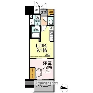 PARK AVENUE EAST【5階】の間取り