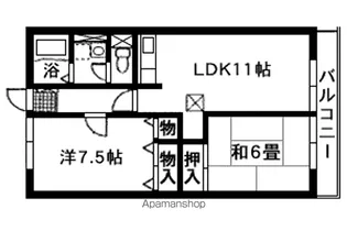 メゾンパークス【203号室】の間取り