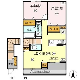 LA MER KOU(ラ・メール コウ)【2階】の間取り