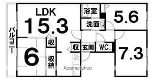 ドミール大川【3階】の間取り
