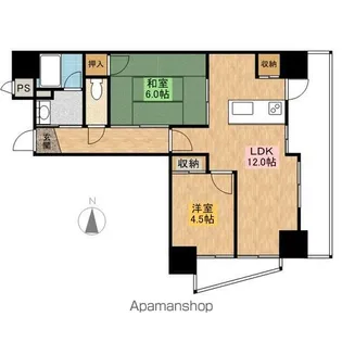 フェルザ住之江公園【6階】の間取り