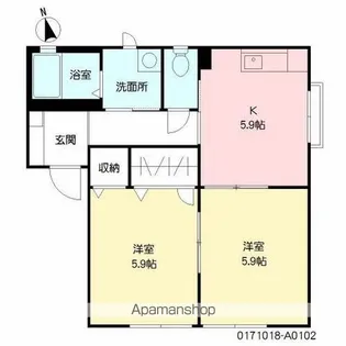 メゾンフリージア【1階】の間取り