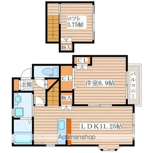 エスポワールコマツⅡA館【2階】の間取り