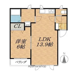 K&KコーポラスF【2階】の間取り