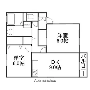 キャトルセゾン【2階】の間取り