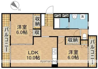 ブライティ西伊場【2階】の間取り