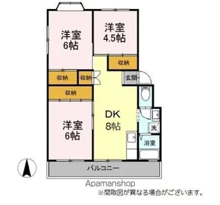 鴨下コーポラス【304号室】の間取り
