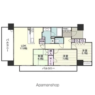 セントラルレジデンスシティハウス照国【1207号室】の間取り