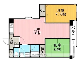 メゾンシャトル【4階】の間取り