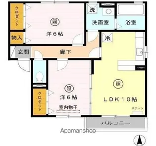 リビングタウン舟橋壱番館 D【2階】の間取り