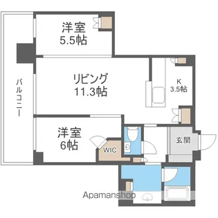 ライオンズタワー札幌【10階】の間取り