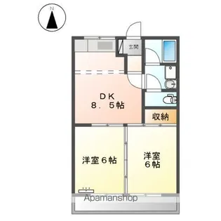 加賀野コーポⅡ【212号室】の間取り