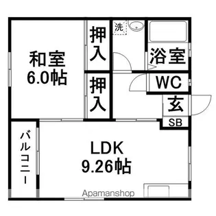 オアシス筥松【201号室】の間取り