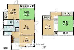 北海道函館市湯浜町【一戸建】の間取り