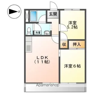 アーバンハイツNIWA【105号室】の間取り