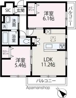TAIL FOREST【301号室】の間取り
