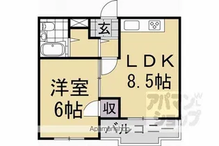 サンロイヤル七瀬川【302号室】の間取り