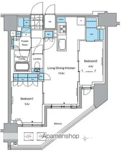 ルフォンプログレ田原町【12階】の間取り
