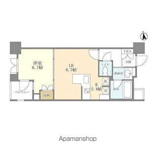 シティハウス東京新橋【8階】の間取り