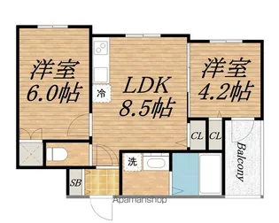 SOLARE石津川【103号室】の間取り