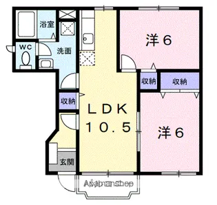 シャトーボヌールSUZU A【1階】の間取り