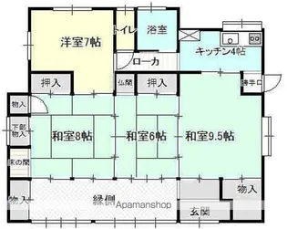 駅前富田貸家【-号室】の間取り