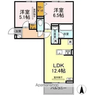 クレール林V【3階】の間取り