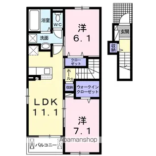 Forza DKⅡ【2階】の間取り