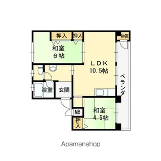 マンション東花園【4階】の間取り
