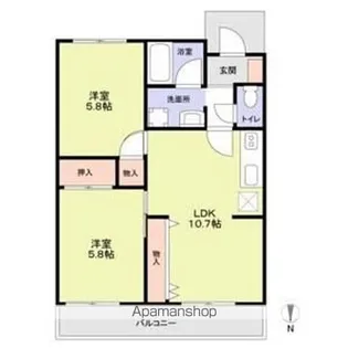 プレイスセトル【3階】の間取り