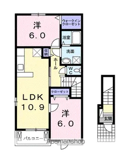 グランヴェールB【2階】の間取り