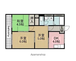 ハイツ雅【201号室】の間取り