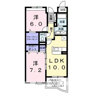 マンショングレイスエレガント【2階】の間取り