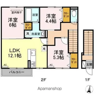 フォンテーヌII【2階】の間取り