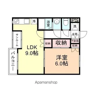ソレイユ野村第五【3階】の間取り