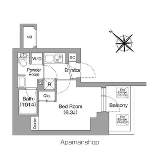 コンフォリア・リヴ横浜平沼【8階】の間取り