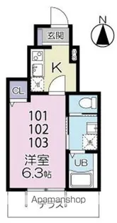 グランシャレー亀有I【1階】の間取り