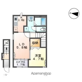 エスポワール六丁の目【2階】の間取り