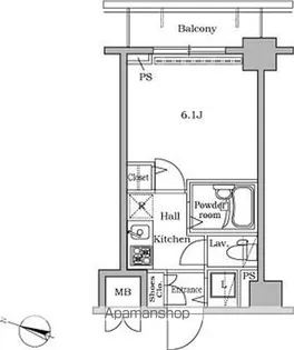 レジディア広尾Ⅱ【9階】の間取り